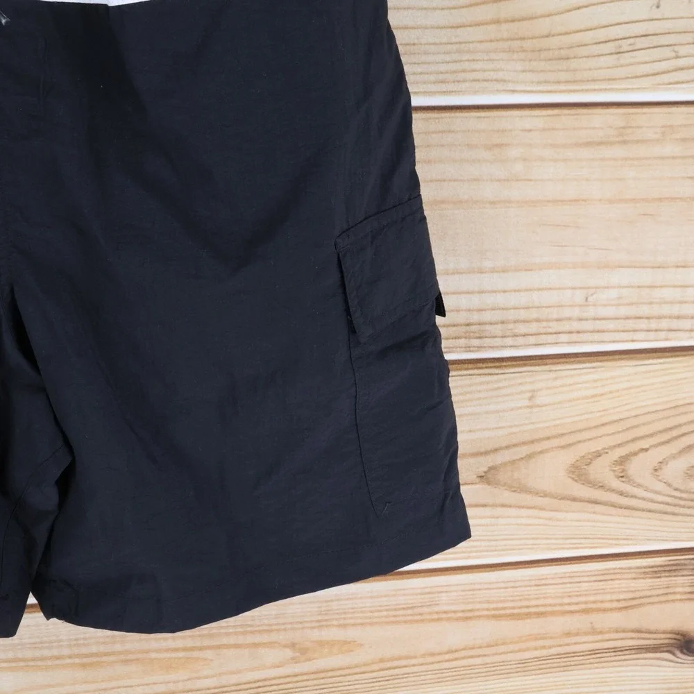 Islander Swim Trunks w/Liner Boys Sz M Black Colorblock Stretch Waist Drawstring